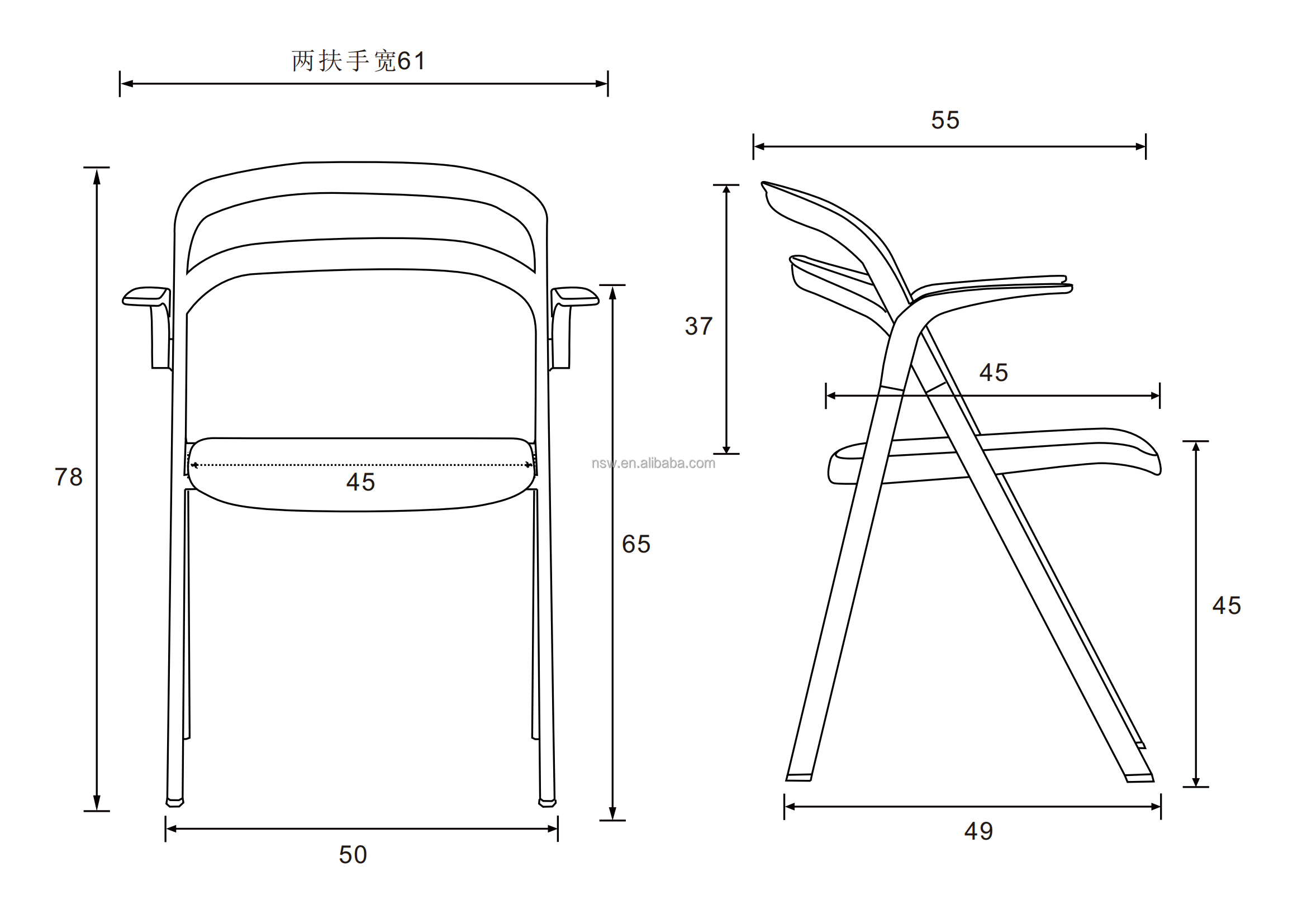 Hot Sale Cheap Colorful Modern Party PP Plastic Outdoor and Indoor Convenient Plastic Folding Chair With Armrest