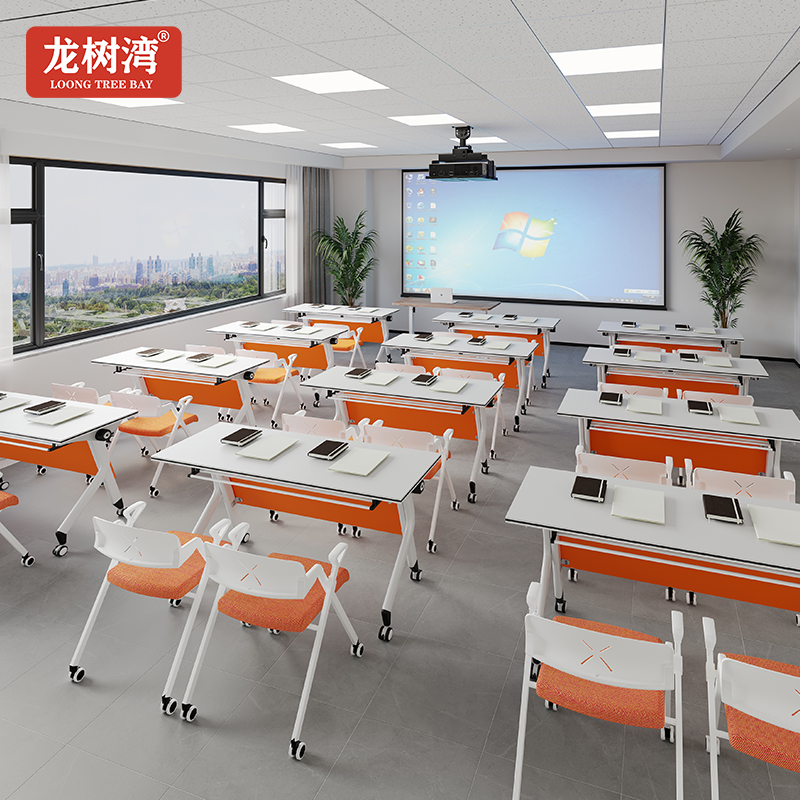 Modern Conference Tables Moveable Folding Training Desk Rollable Computer Table for Meeting Rooms and Trainings