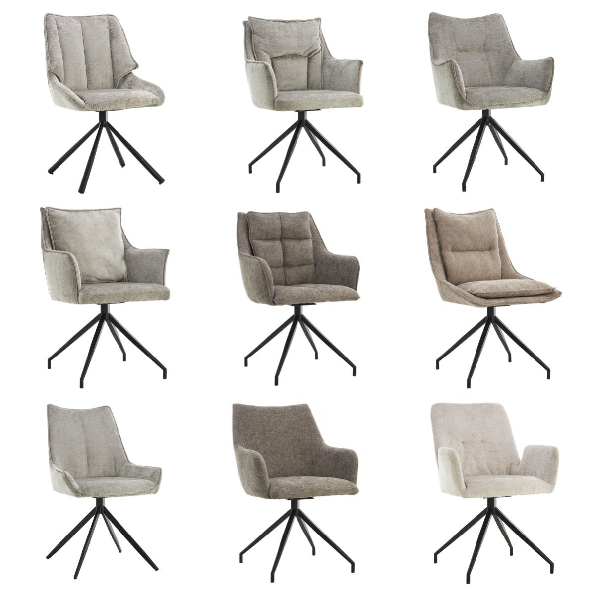 Modern Minimalist Upholstered Restaurant Stackable Chairs with Metal Legs