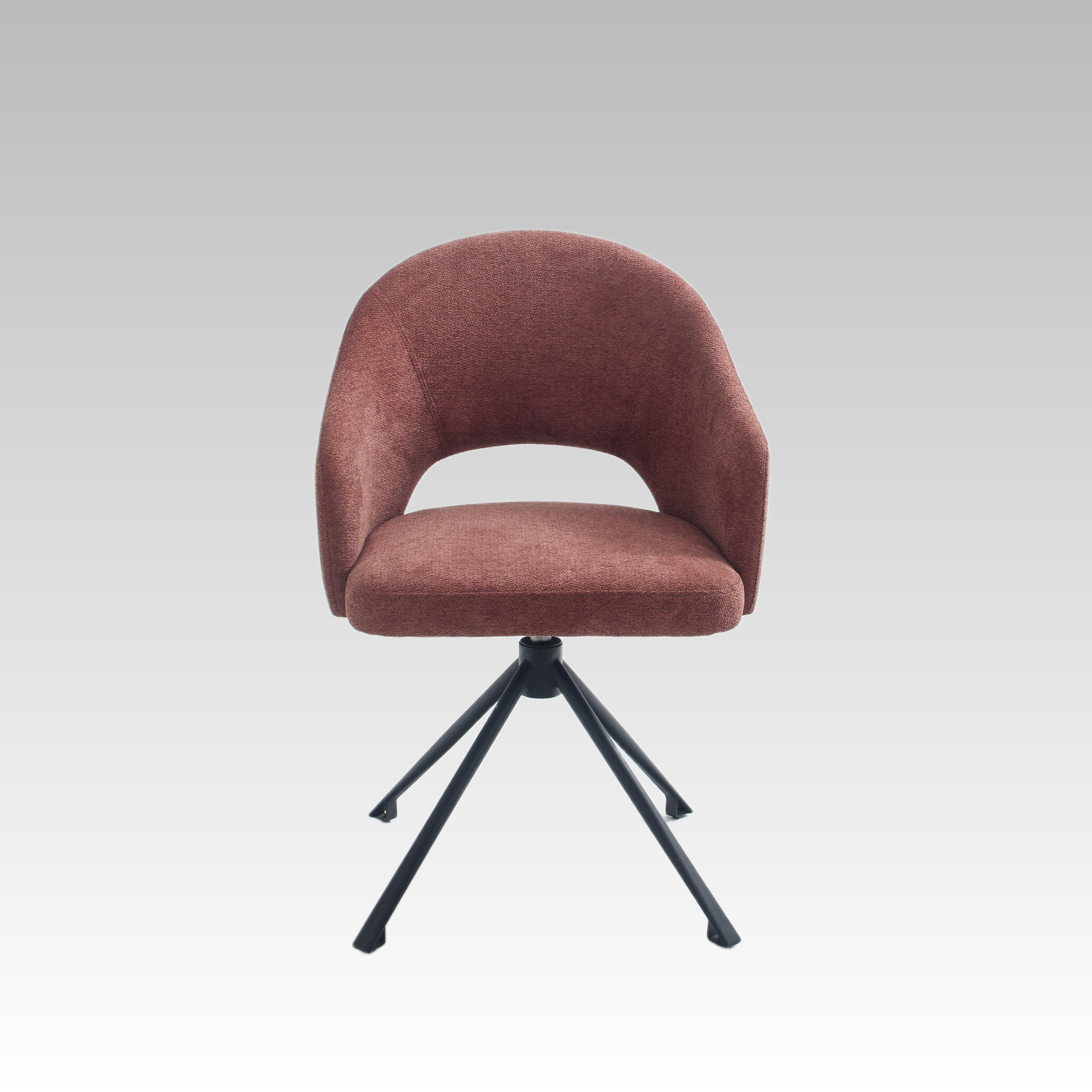 Wholesale Nordic Modern Minimalist Upholstered Diningroom Hotel Restaurant Villa Metal Leg Revolving Swivel Dining Chair