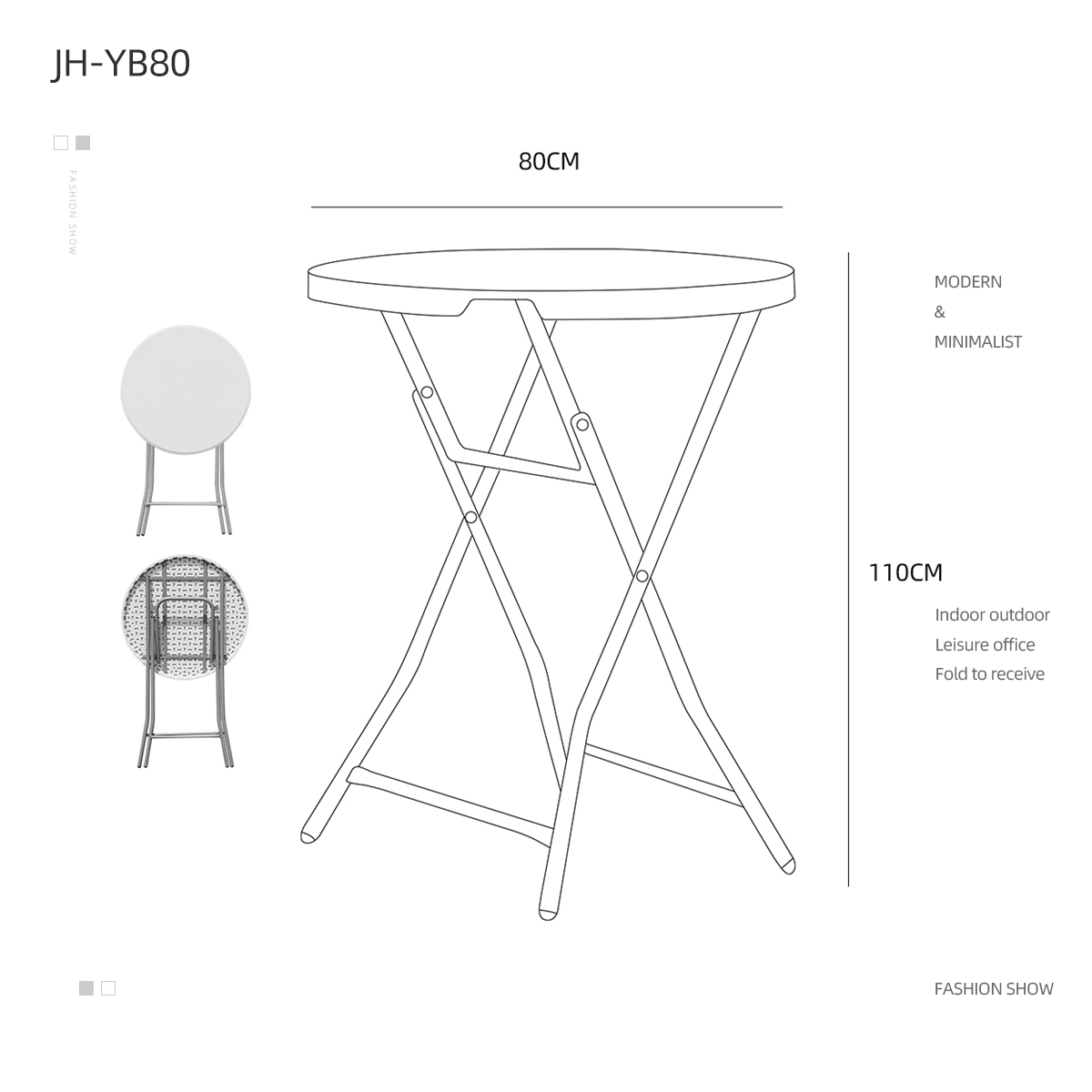 High Top Bistro Tables HDPE Plastic Portable Folding Cocktail Bar Table for Party Rental,Round Bar Table