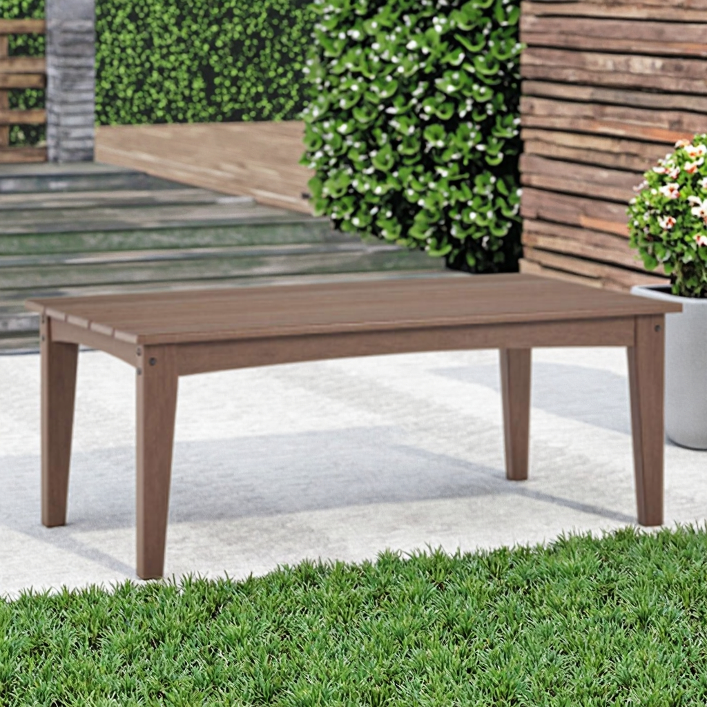 Commercial Grade HDPE Poly Lumber Heavy Duty Rectangular Outdoor Coffee Table for Gym Hospital &amp; Resort Poolside Use
