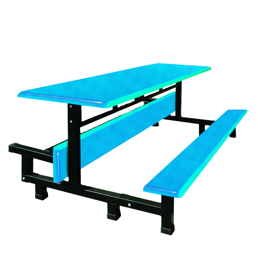 Regular Economic Modern Fiberglass Waterproof Restaurant Dining Table and Chair Set with Long Bench Chair