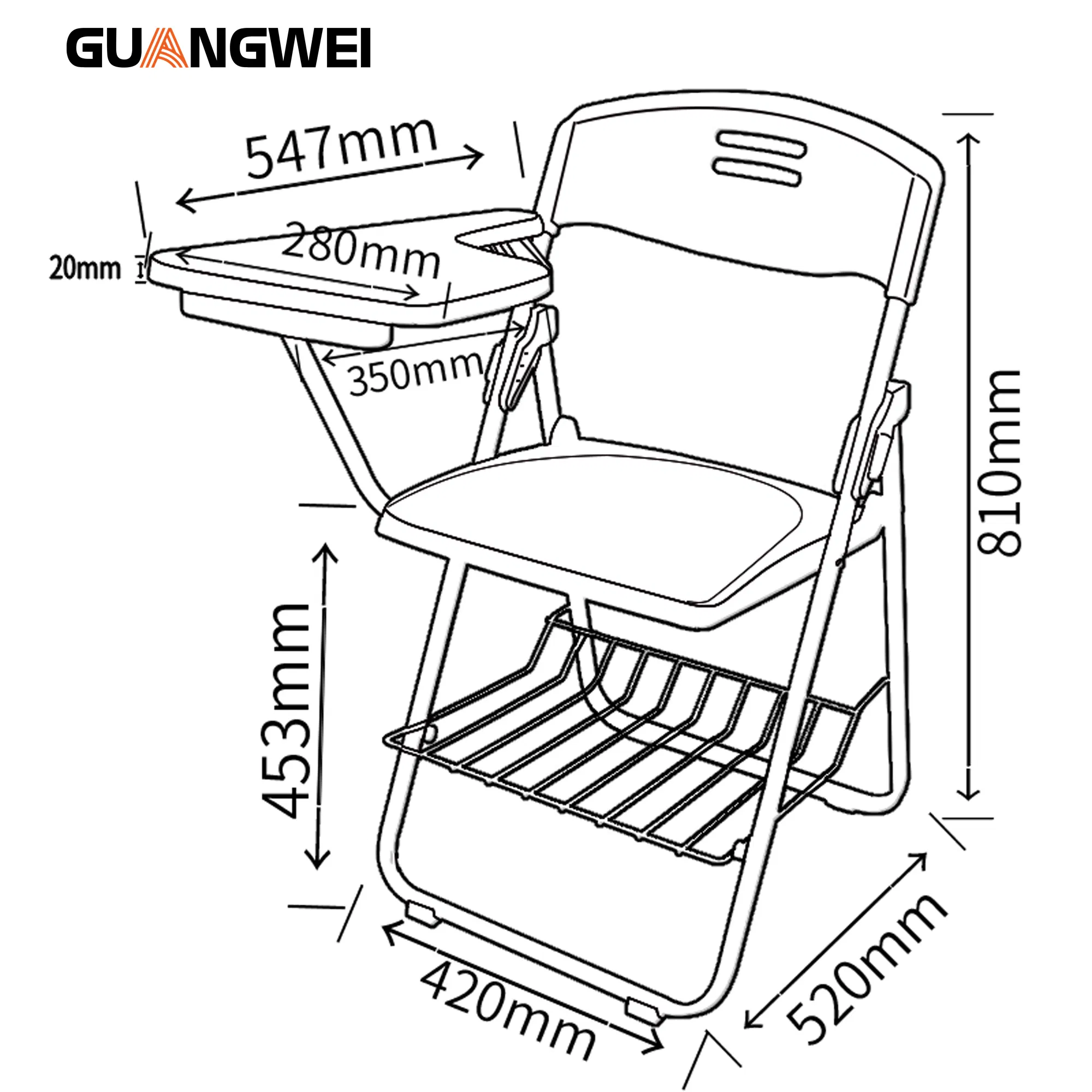 Wholesale School Furniture Classroom Study Student Table Chair Training Folding Chair