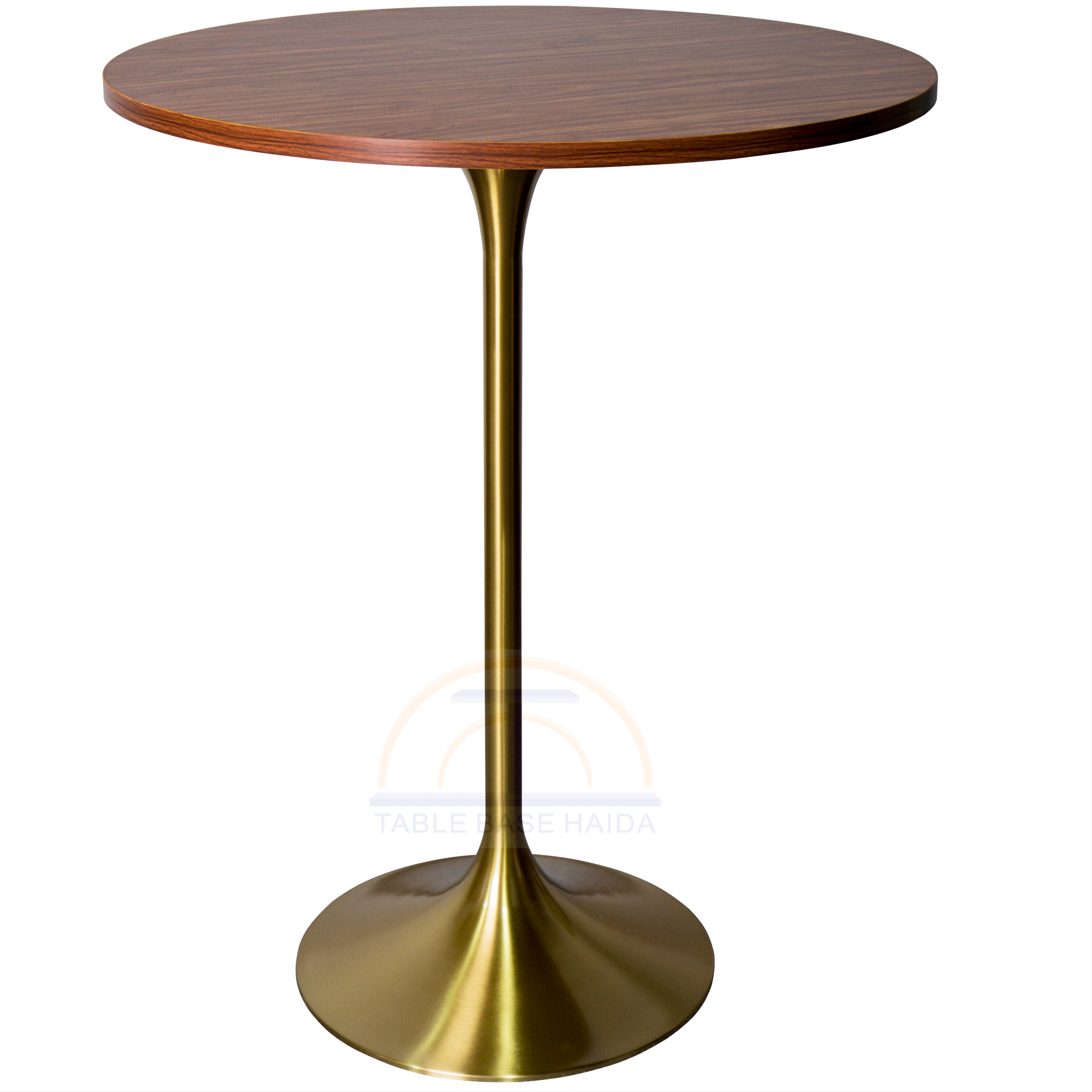 Factory Direct Sale High Round Black and Gold Mdf Balcony Wire Stainless Steel Cocktail bar Tables