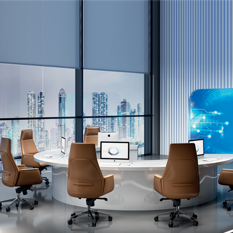 Customized High Gloss White Conference Room Table Modern Luxury 10 Seater Boardroom for Home Office School Durable Wood Material