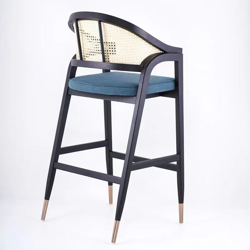 Modern Style Commercial Rattan+Wood Folding Wicker Chairs Leisure Dining Chair for Restaurant