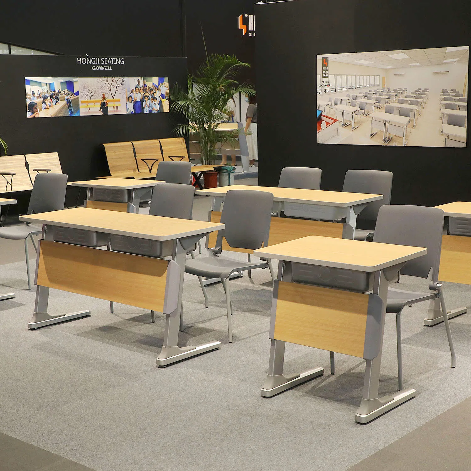 Conference Training Lecture Hall Theater School Furniture Classroom Double Student Desk and Chair