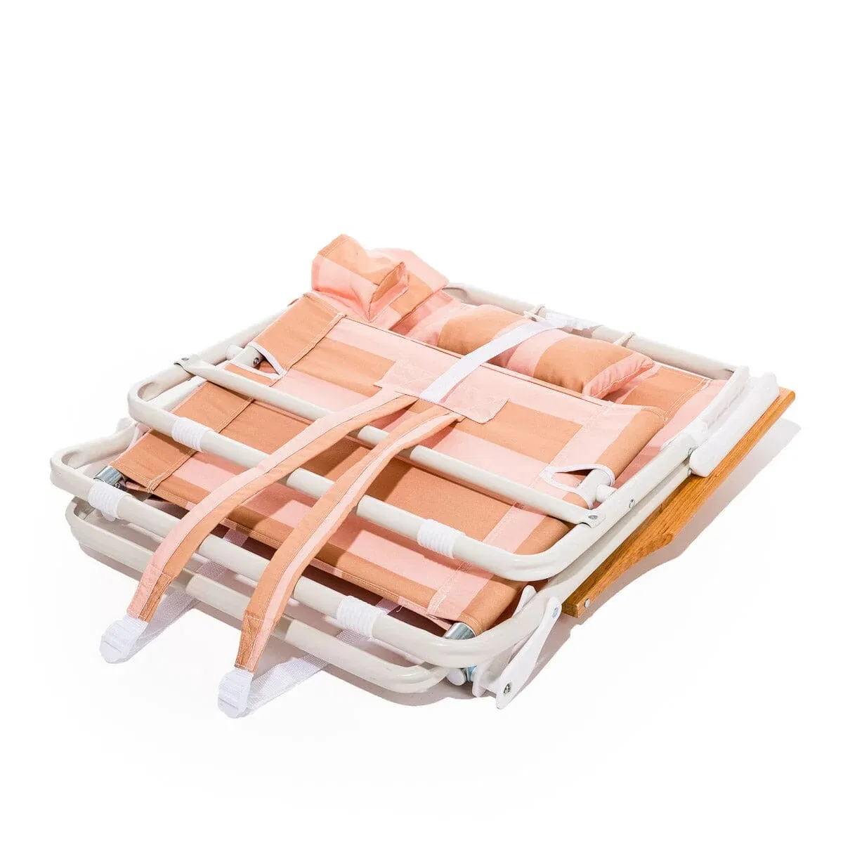 Customizable 5-Position Folding Reclining Beach Chairs with Wooden Armrests