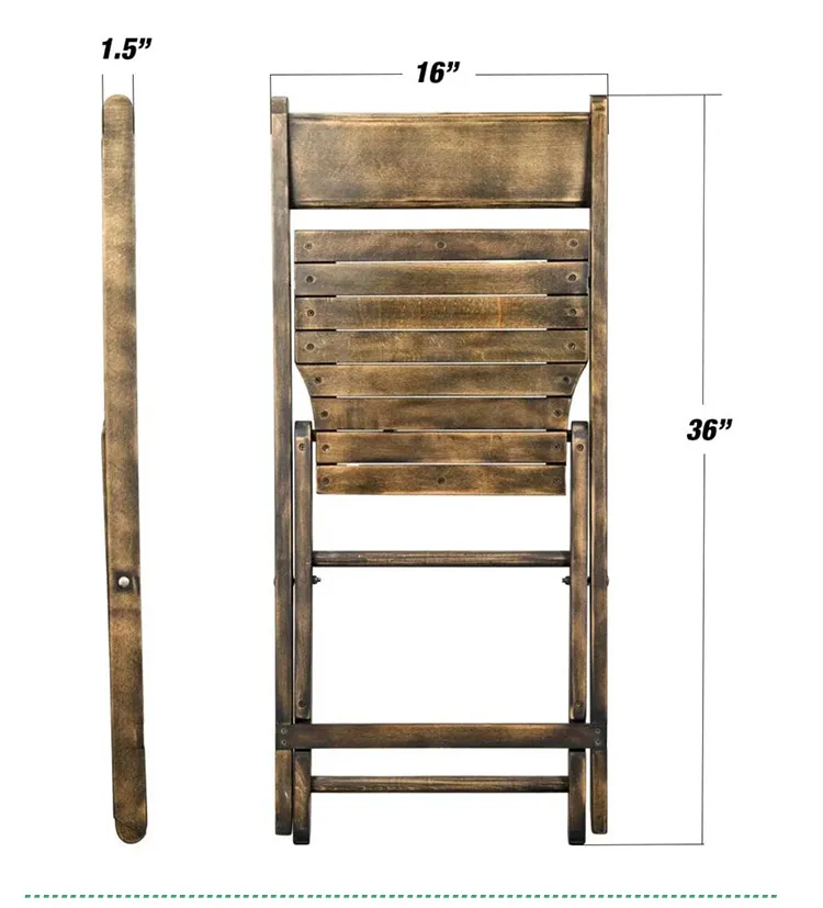 Wholesale Outdoor Event Balcony Bistro Party Folding Wood Chairs