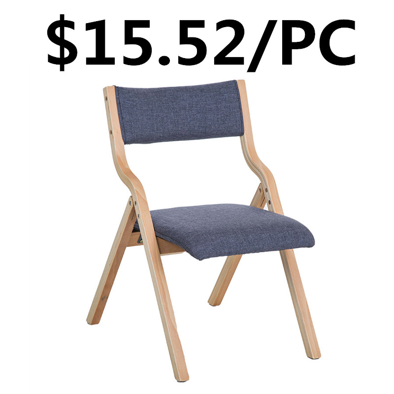 Wooden Frame Fabic Cushion Living Room Customer Tea Folding Chair