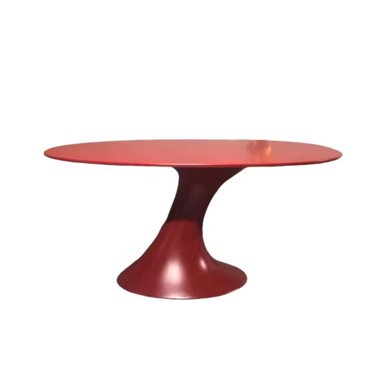Factory Wholesale Custom Durable Home Furniture Modern Red Coffee Table Hotel Restaurant Dining Table Fiberglass Outdoor Use