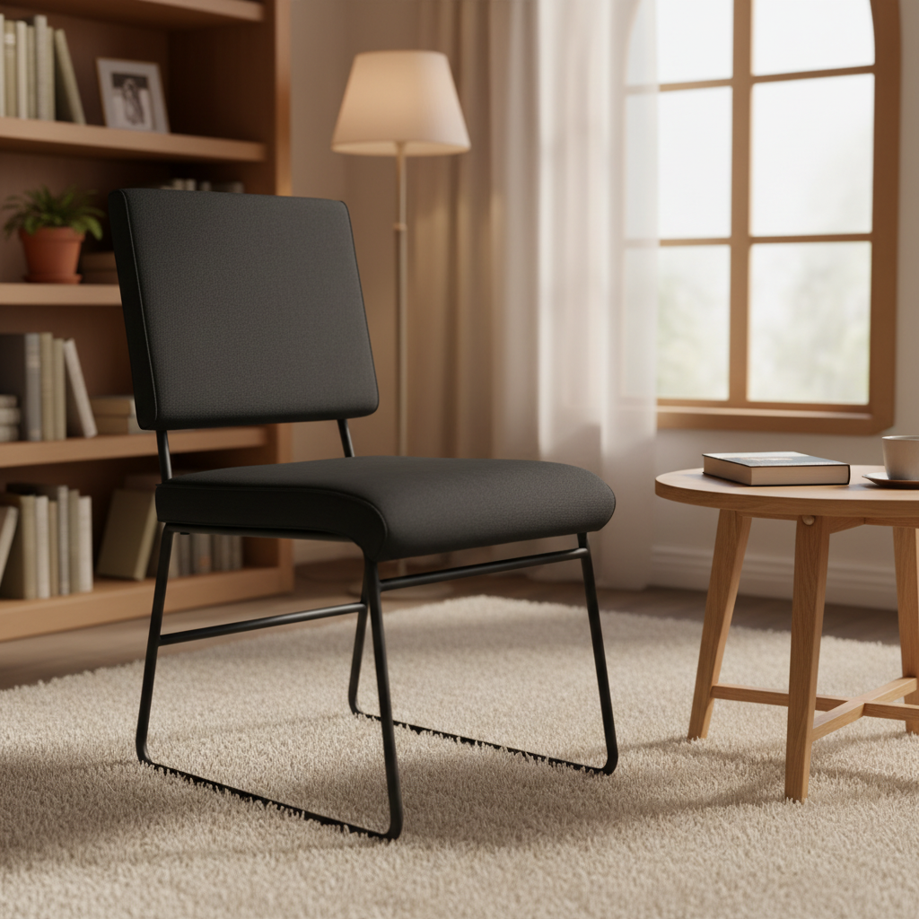 Hot Sale Stacking Restaurant Hotel Furniture Chairs Upholstered Fabric Seat and Back Metal Legs Dining Chairs
