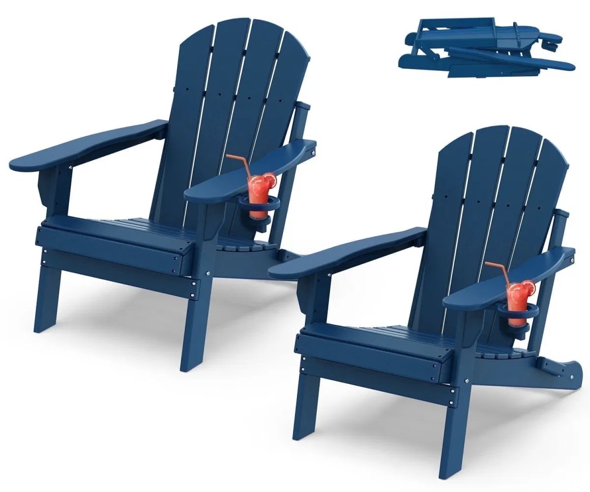 Elegant HDPE Plastic Wood Adirondack Folding Chair Detail 1