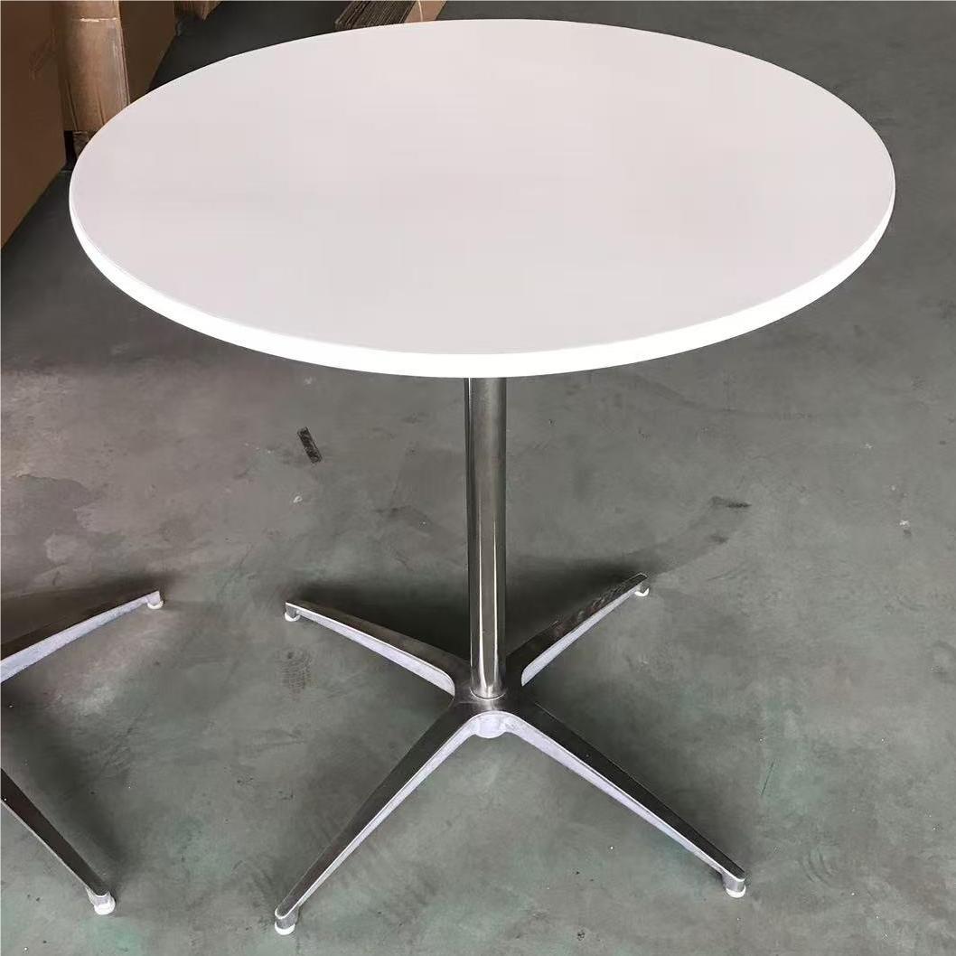 Modern Plywood Round High Top Bar Cocktail Table White Adjustable Height Commercial Use for Home Bar and Outdoor Banquet Parties