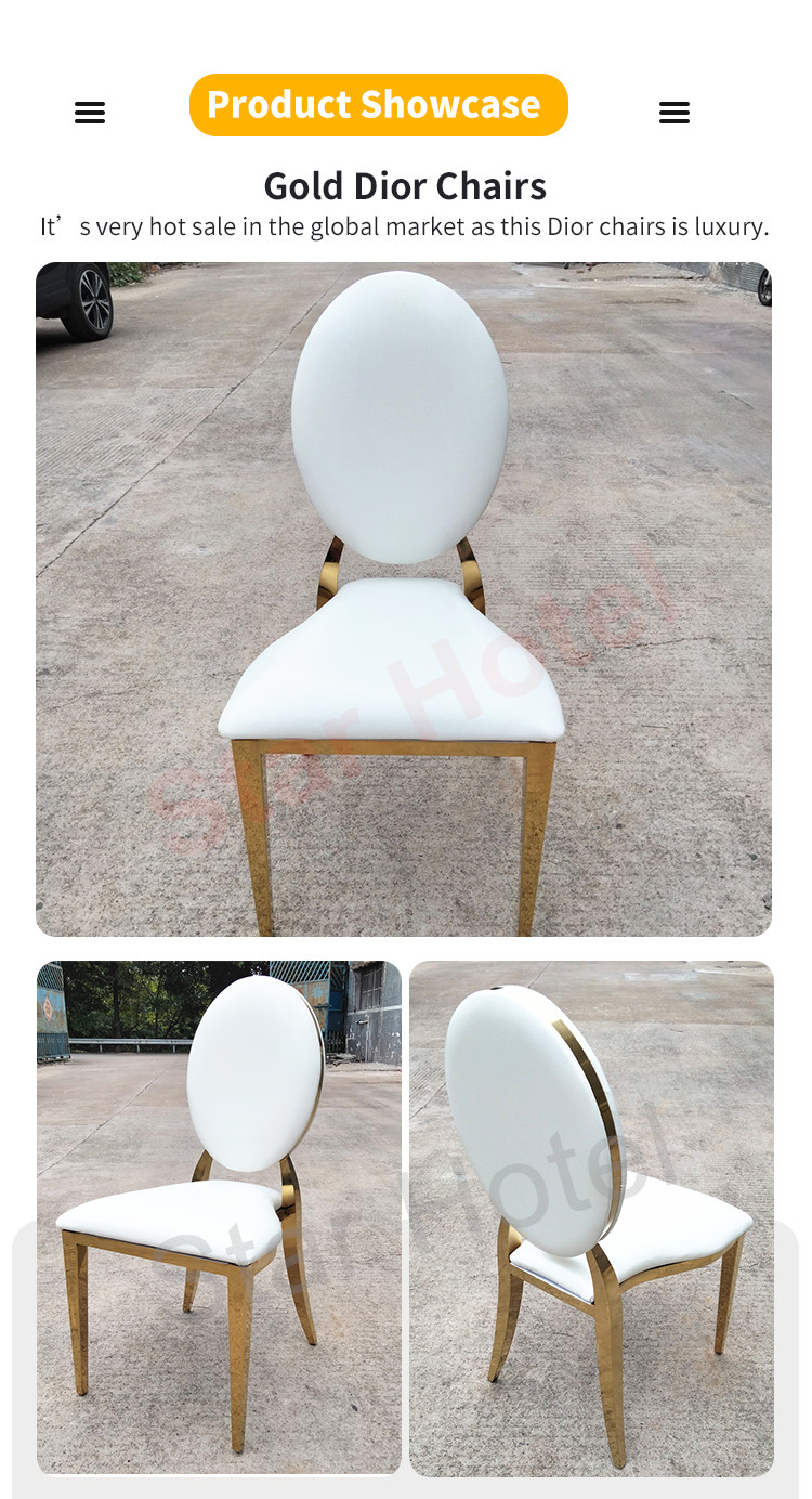 Wholesale Luxury Silver Back Round Blue Upholstered Padded Throne Stainless Steel Hotel Party Event Dining Banquet Wedding Chair