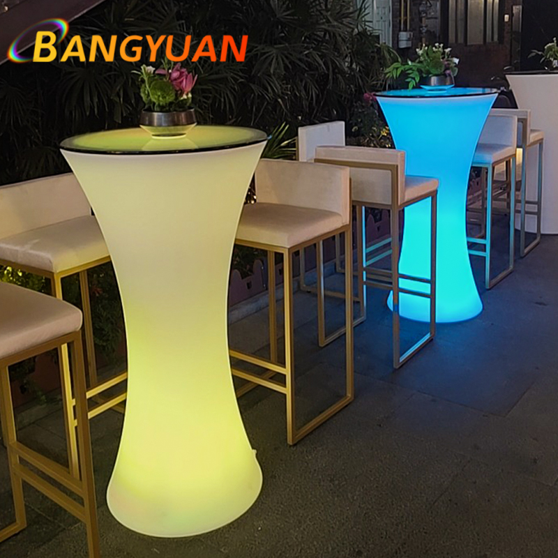 Factory Direct Sales LED Decorative bar Table Color Changing Cocktail Table bar Outdoor Restaurant bar Dining Led Table