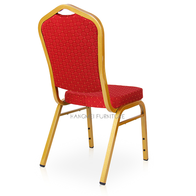 Wholesale Cheap Hotel Restaurant Outdoor Stackable Iron Fabric Upholstered Padded Throne Banquet Chair for Wedding Events