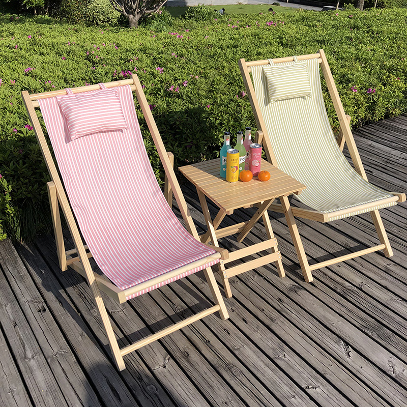 Wooden Folding Camping Leisure Picnic Fishing Lounge Recliner Deck Chair Adjustable