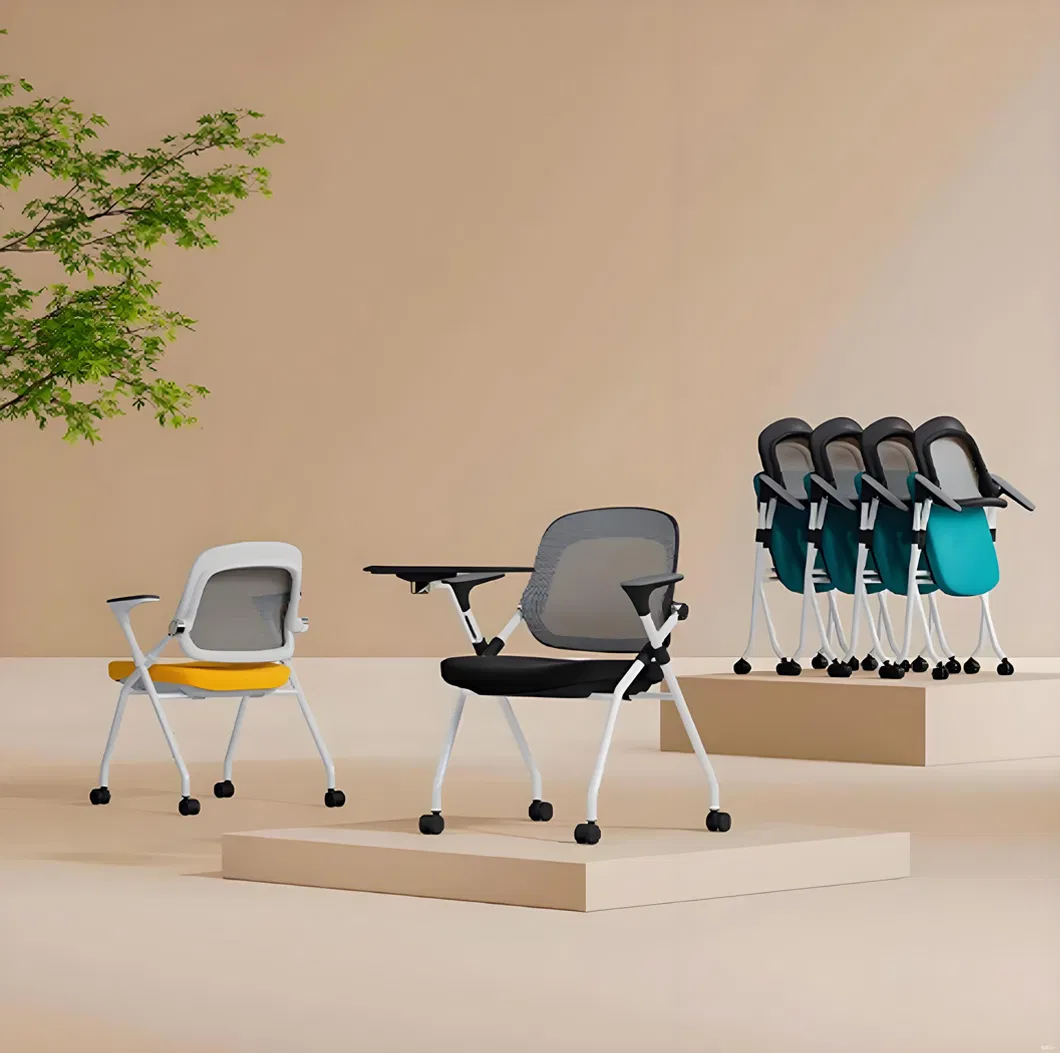 Wholesale Folding School Conference Meeting Room Student Staff Mesh Training Office Chair with Writing Tablet