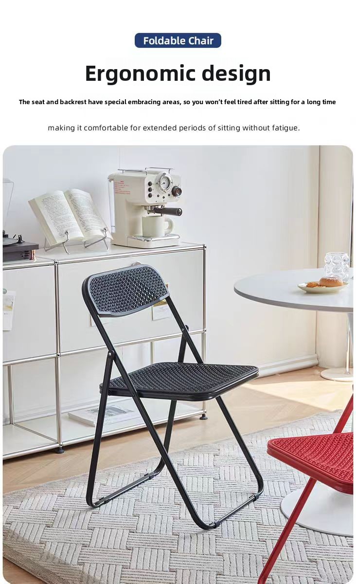 Factory-Wholesale Nordic Modern Minimalist Trendy Vanity Folding Chair Metal Social-Media-Hot Photo Home Dining Chair