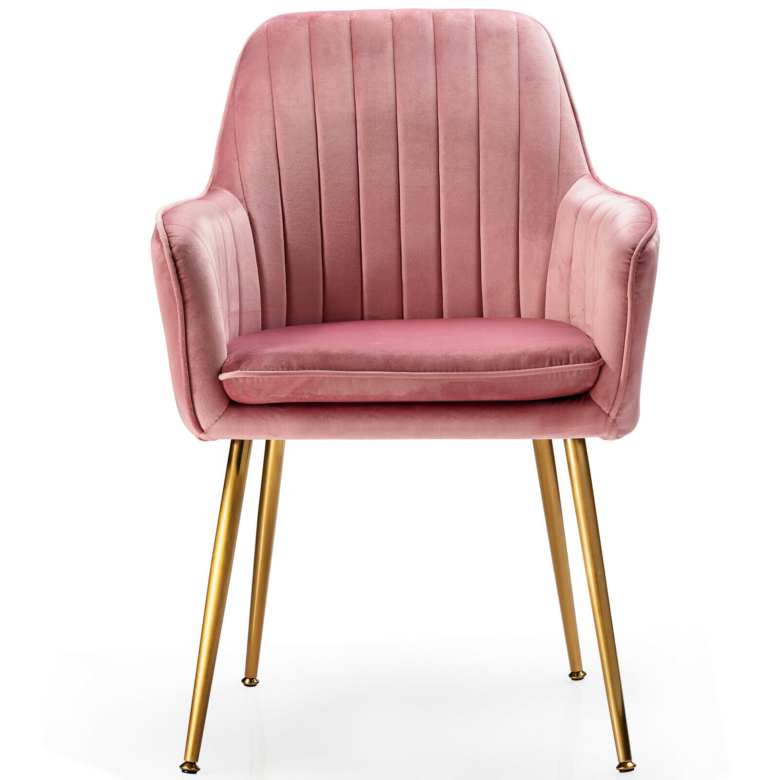 Modern Leisure Upholstered Velvet Fabric Dining Chairs with Armrest