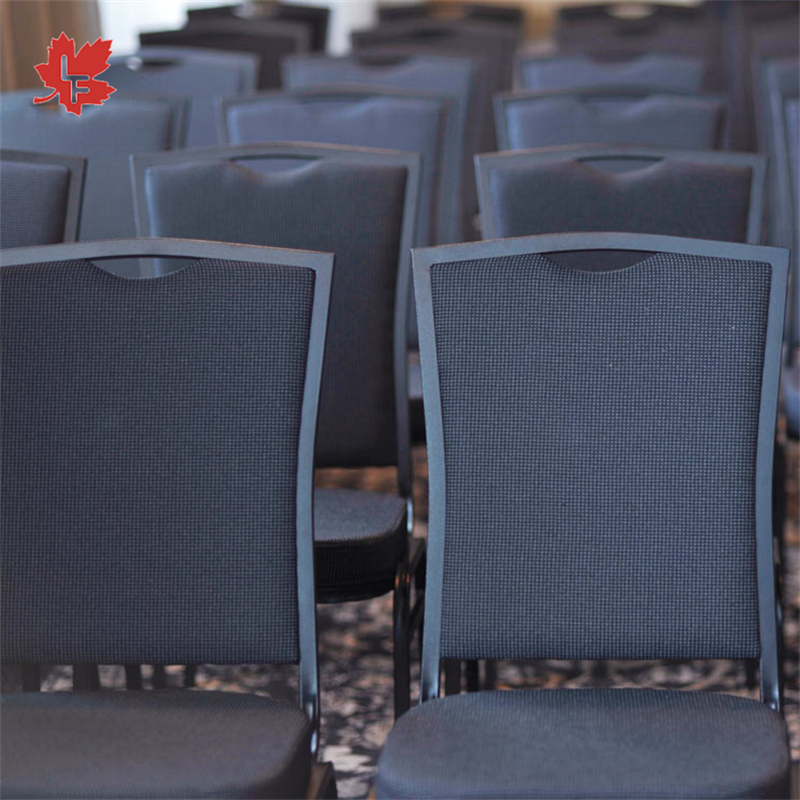 Wholesale Grand Banquet Chair Hall Black Fabric Upholstered Chair Stackable Wedding Banquet Chair for Events Banquet
