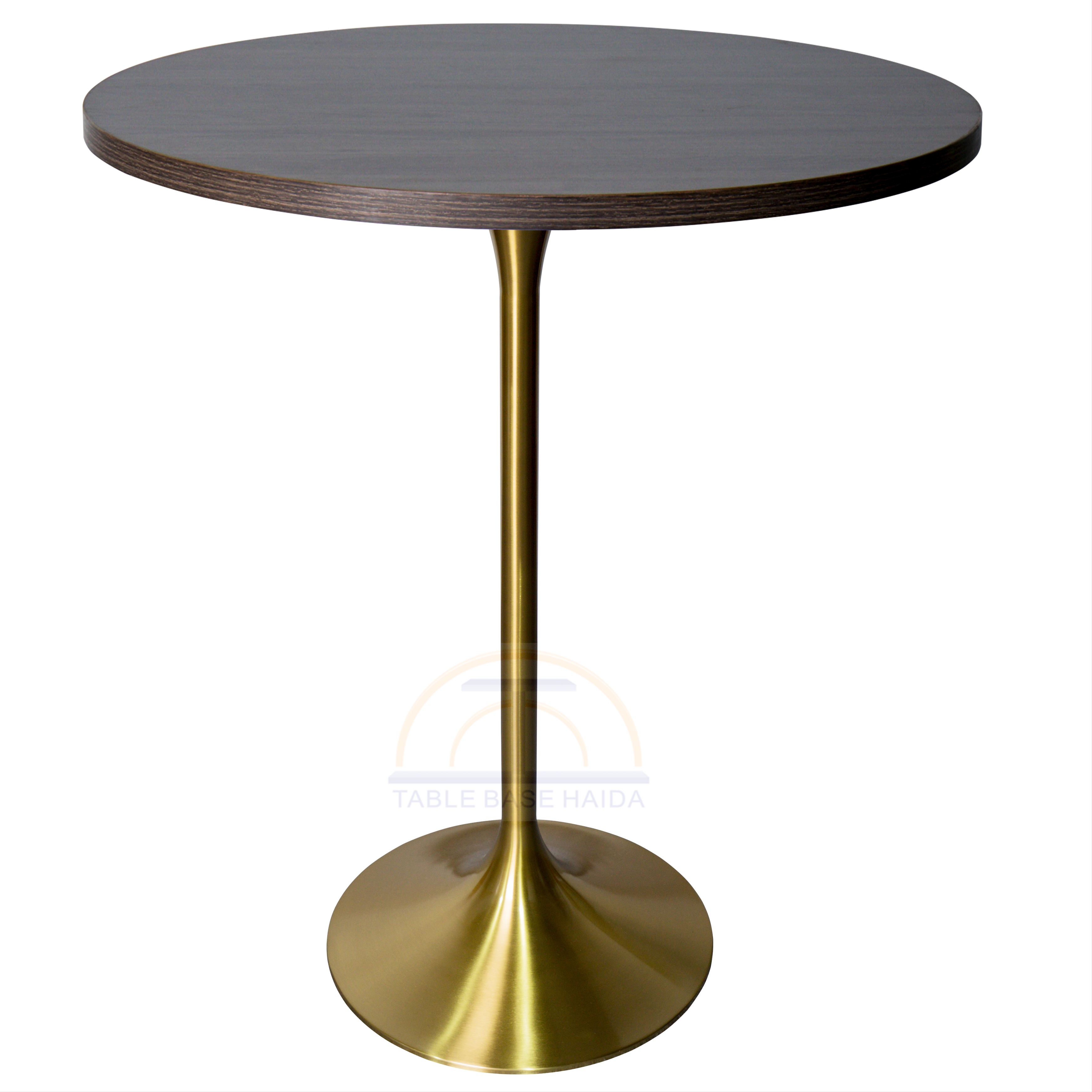 Factory Direct Sale High Round Black and Gold Mdf Balcony Wire Stainless Steel Cocktail bar Tables