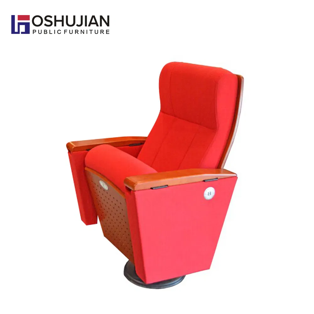 Commercial Public Seating Supplier Wood Fabric Folding Church Auditorium Chair
