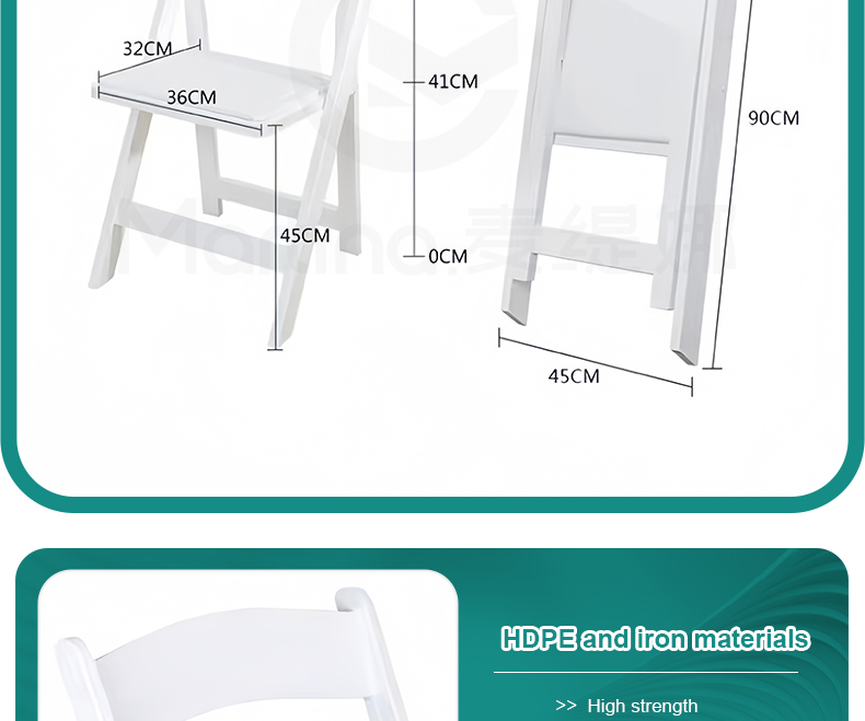 Modern White Wimbledon Plastic Folding Chairs for Event Chair Outdoor Garden Dining Event Hall Weddings Parties Durable