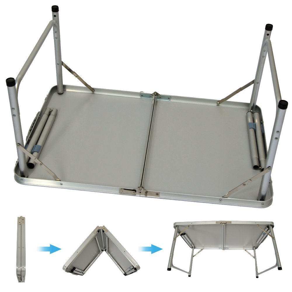 Aluminum Customized Outdoor Furniture 90cm Small Foldable Table Picnic Folding Camping Table Lightweight Portable Table