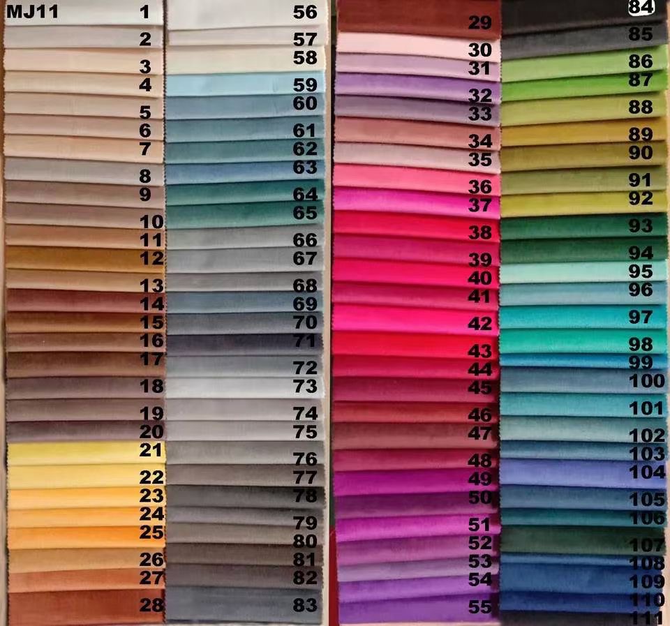 Velvet Fabric Color Card