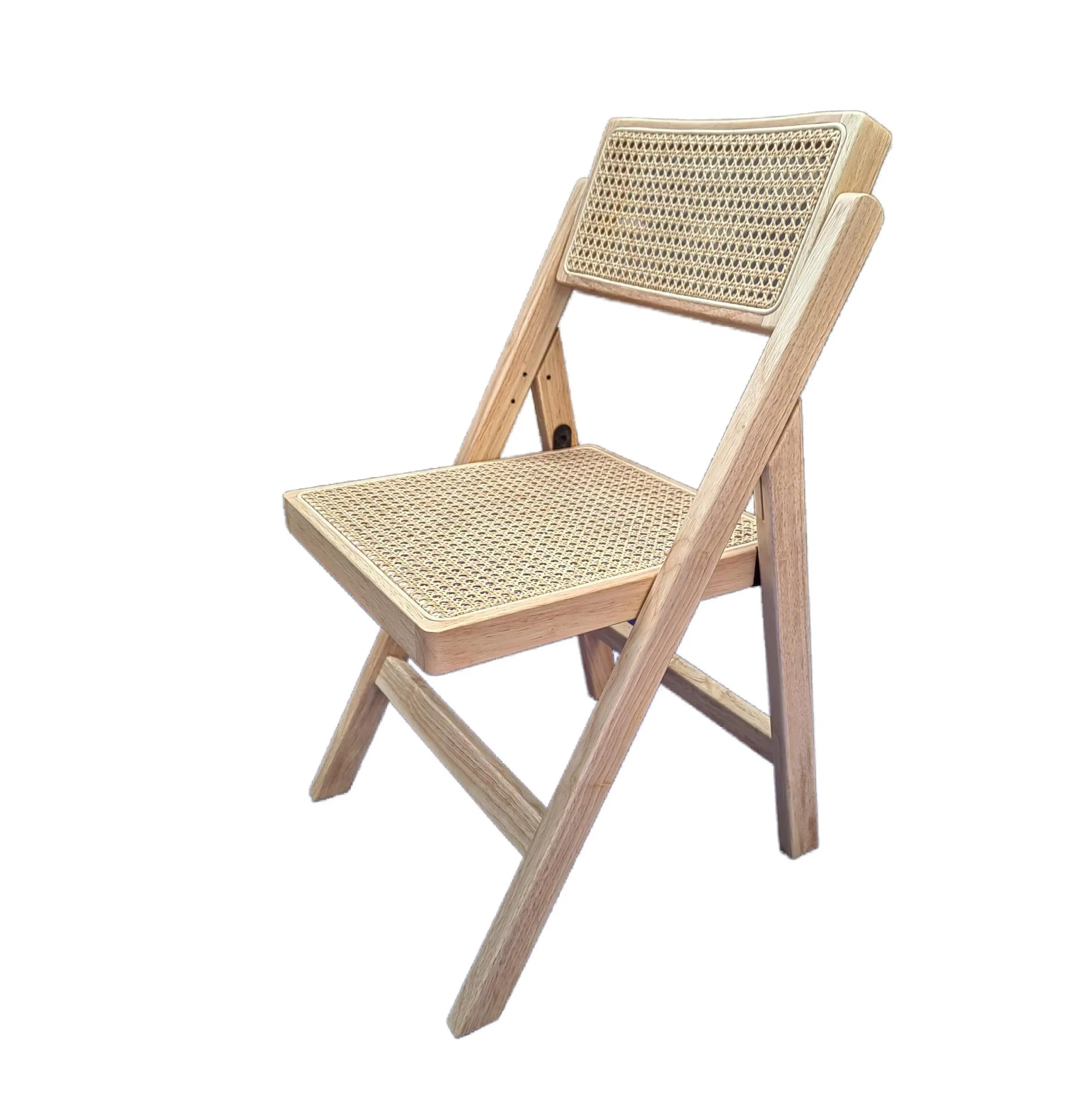Wholesale Cheap Dining Chair Foldable Wood Chair Solid Wood Wooden Rattan Chair