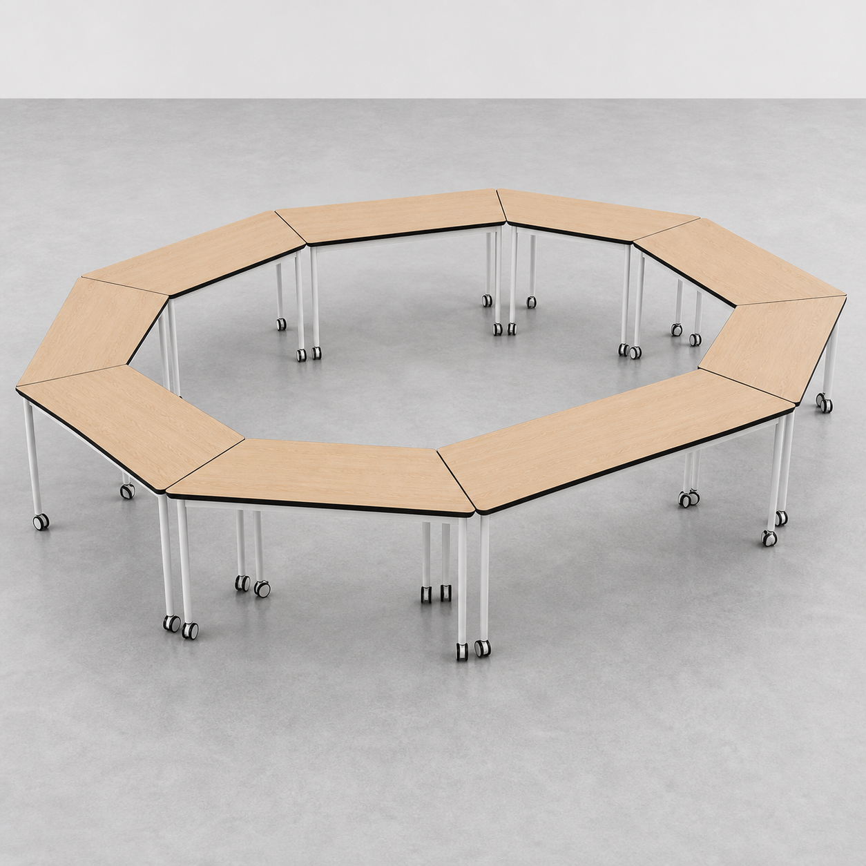 Modular Conference Table with Wheels Metal Frame Office Training Room Table Wholesale Supply