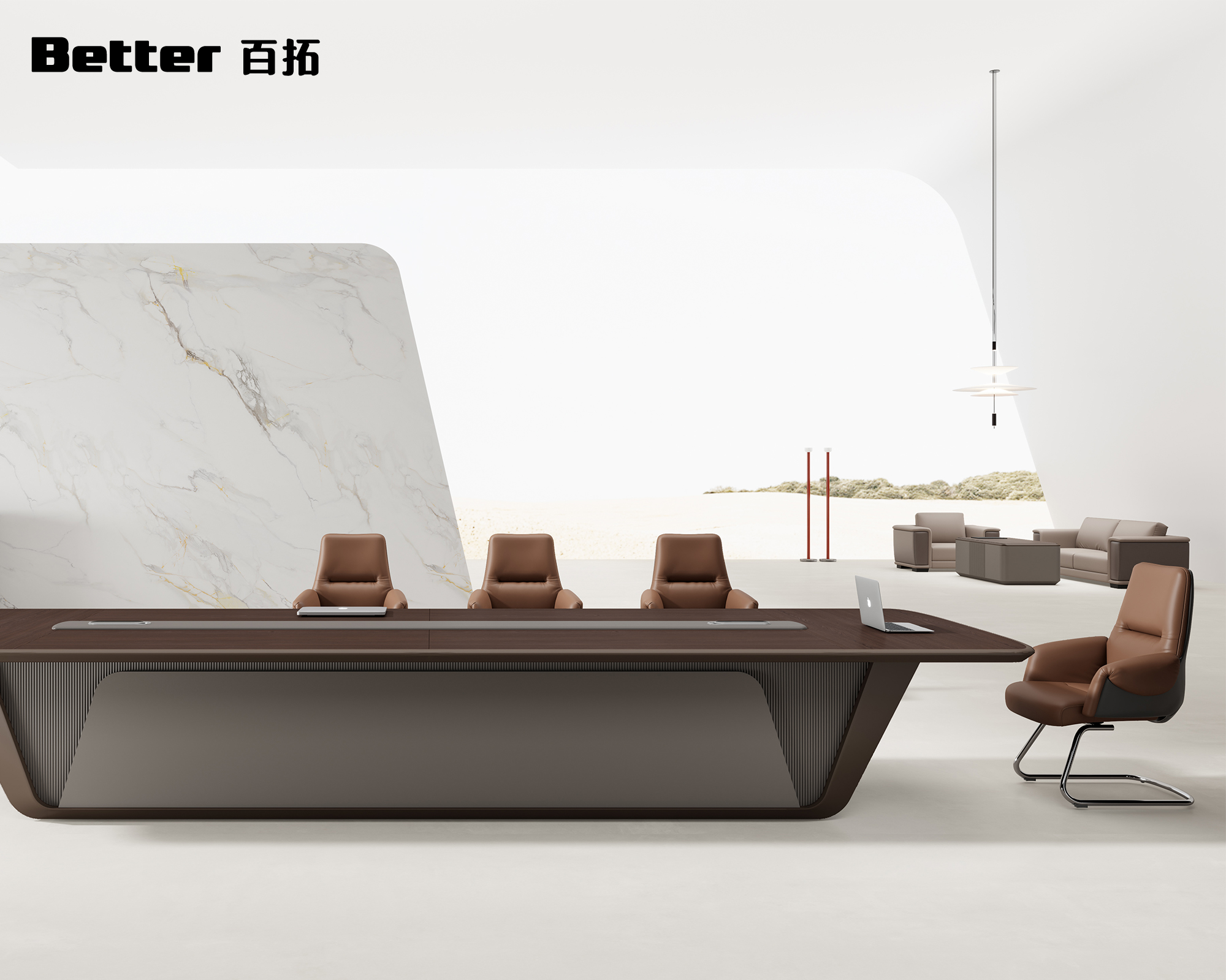 Modern Long Modular Wood Conference Table for Boardroom Conference Room Elegant Meeting Furniture Luxury Commercial Office Table