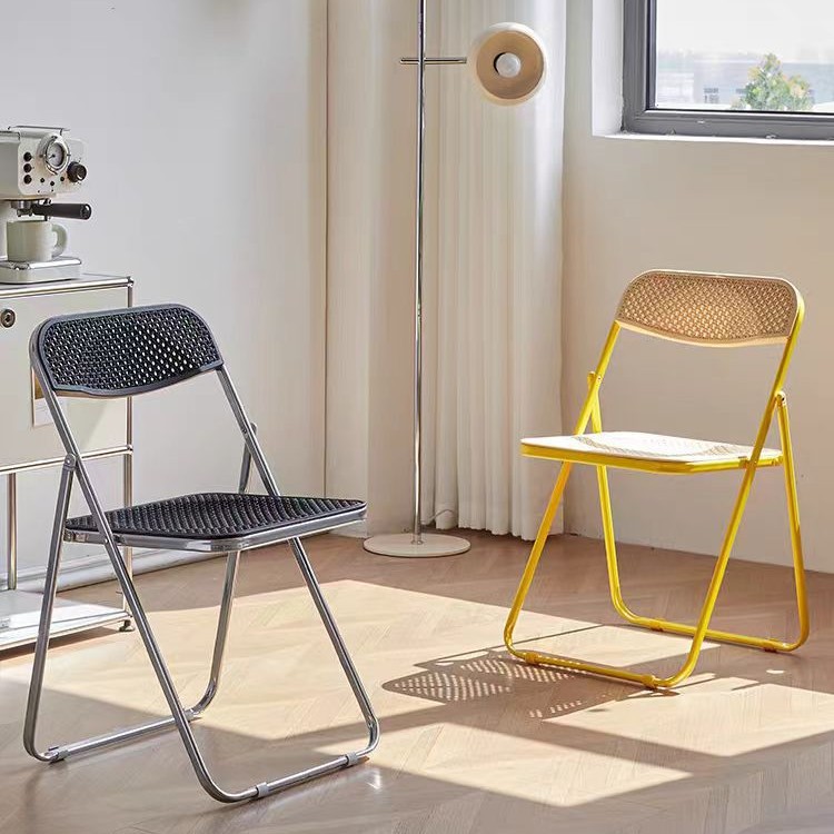 Factory-Wholesale Nordic Modern Minimalist Trendy Vanity Folding Chair Metal Social-Media-Hot Photo Home Dining Chair