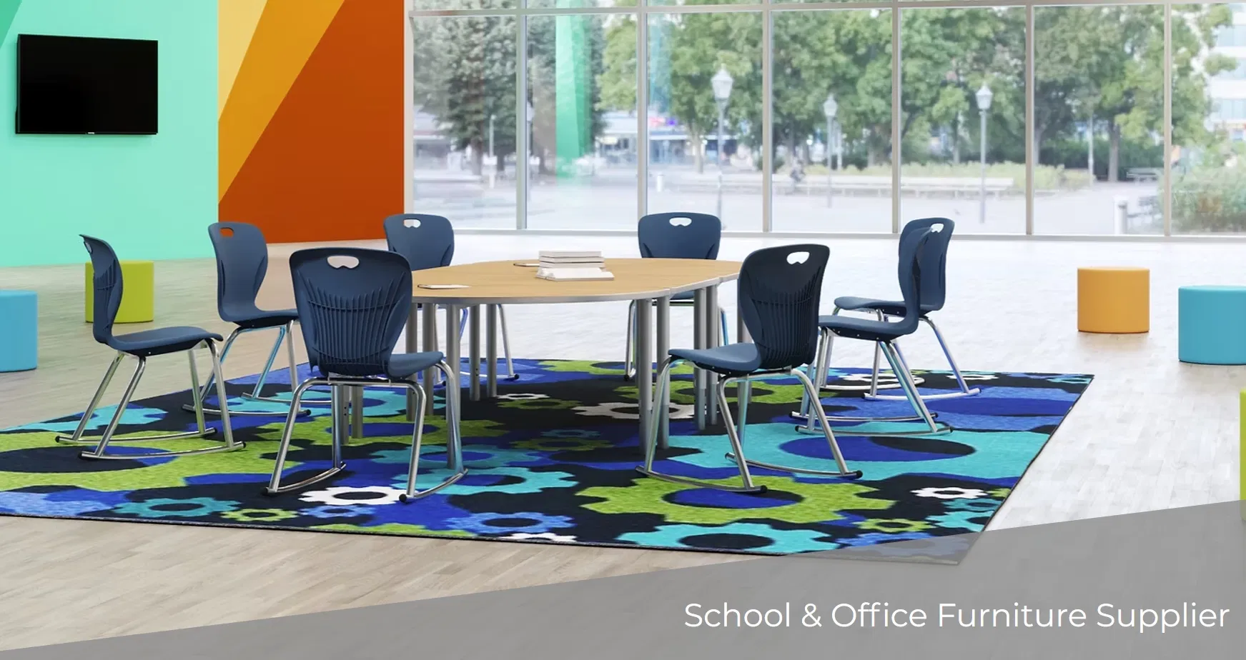 Design for Training Rooms School Students Chair Desk with Table