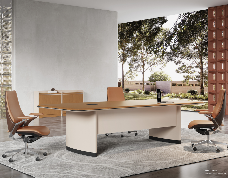 Modern 6-8 Person Executive Rectangle Shape Solid Wood Modular Conference Table for Hotel Coworking or Meeting Office Desk