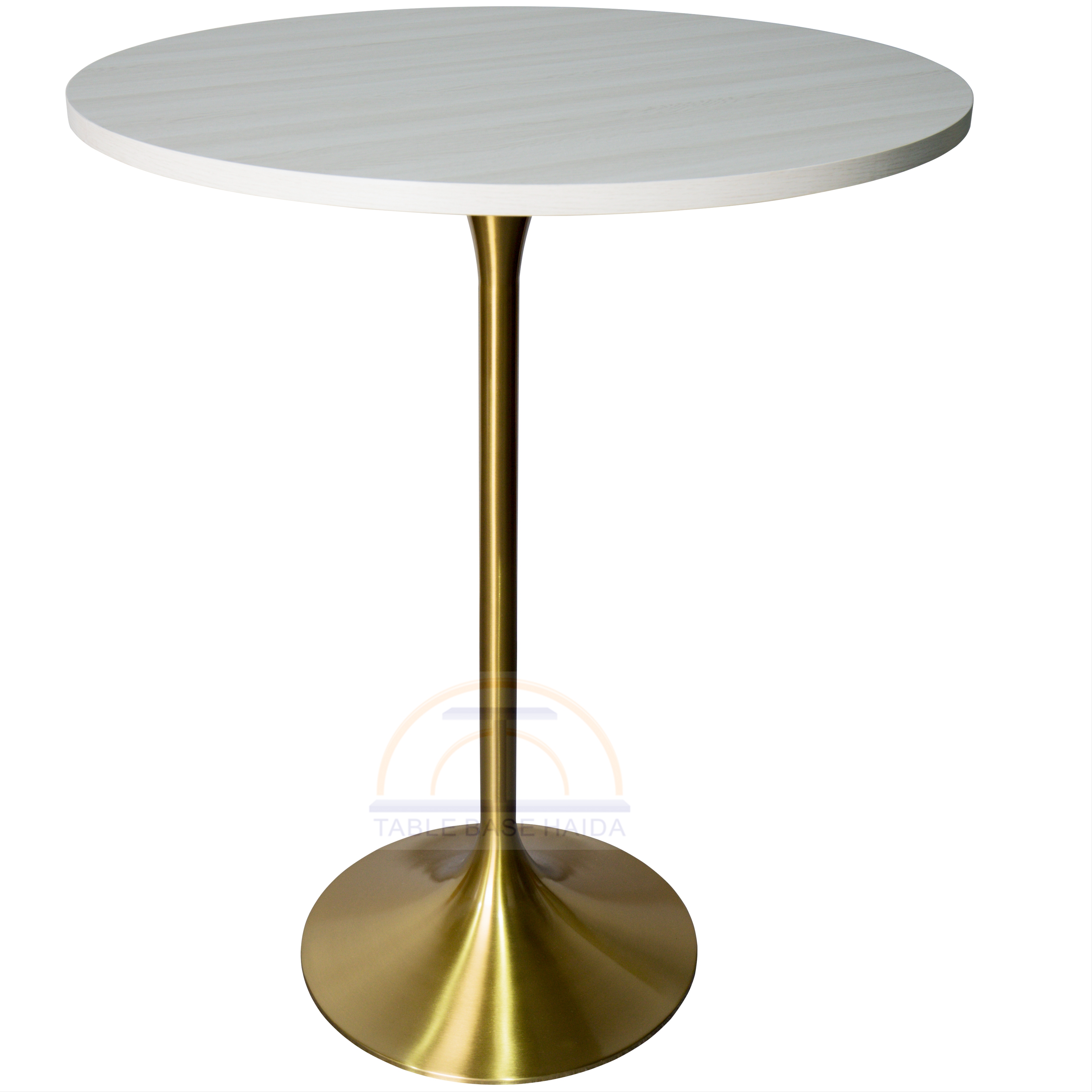 Factory Direct Sale High Round Black and Gold Mdf Balcony Wire Stainless Steel Cocktail bar Tables