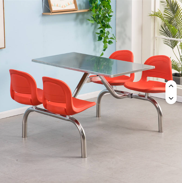 Modern Restaurant Tables Fibreglass School Canteen Dining Table and Chair Staff Cantina Dining Table and Chair