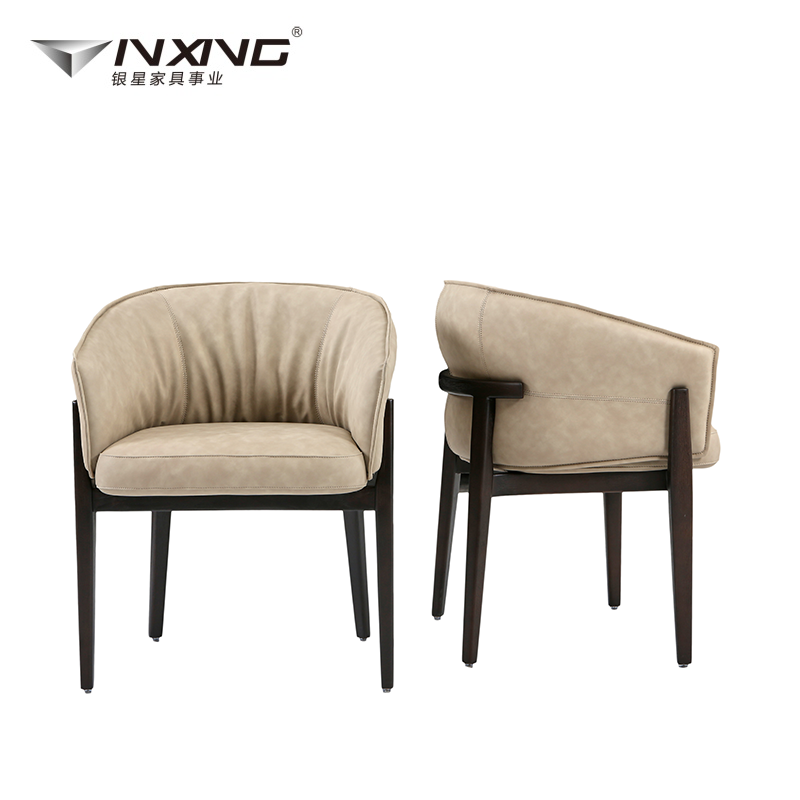 Perfect Custom Designed Modern Faux Leather Dining Chair with Wood Legs for Home Office &amp; Hotel Use