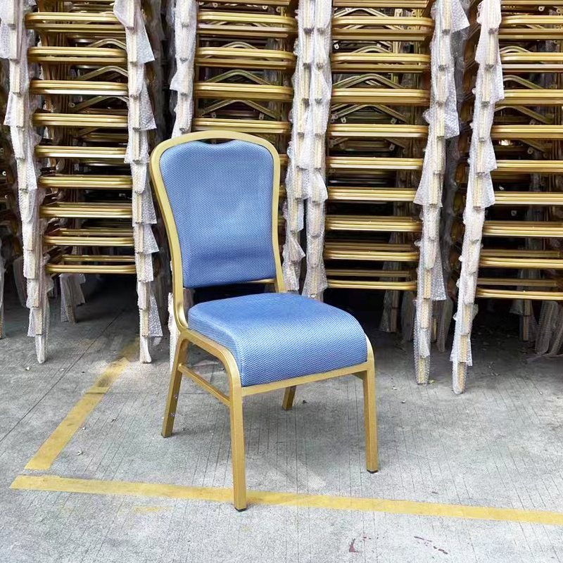 Wholesale Upholstered Blue Event Party Chairs Upholestered Back and Seat Fabric Hotel Banquet Chair