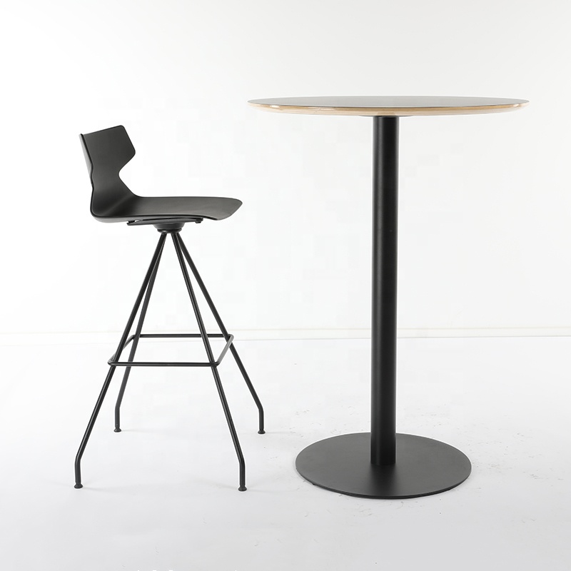 ANSI/BIFMA Standard Modern Wood Tabletop Restaurant High Bar Cocktail Table with Eco-Friendly Design for Commercial Use