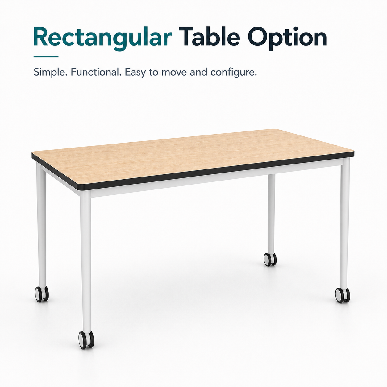 Modular Conference Table with Wheels Metal Frame Office Training Room Table Wholesale Supply