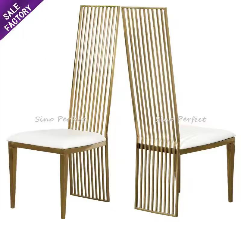 Foshan Sinoperfect Rental Decoration Stacking Stackable Stainless Steel Furniture Party Banquet China Event Wedding Hall Chairs