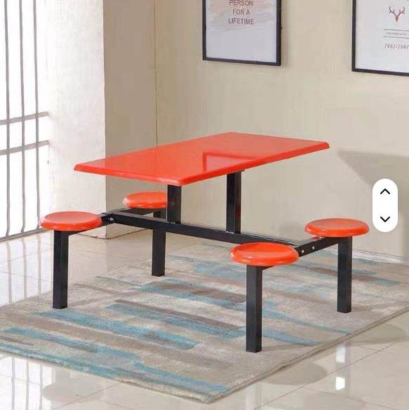 Modern Restaurant Tables Fibreglass School Canteen Dining Table and Chair Staff Cantina Dining Table and Chair