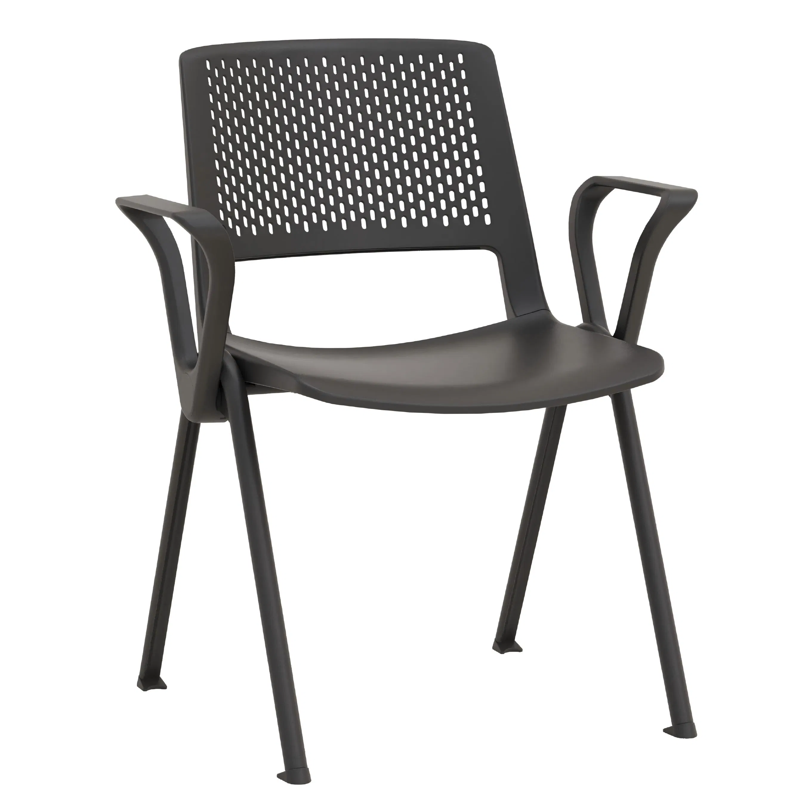 Ergonomic Stackable Plastic MID Back Student Training Chair with Writing Tablet Armless for Office Conference Meeting Room Chair