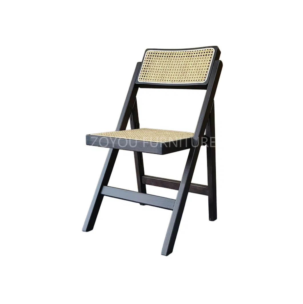 Wholesale Cheap Dining Chair Foldable Wood Chair Solid Wood Wooden Rattan Chair