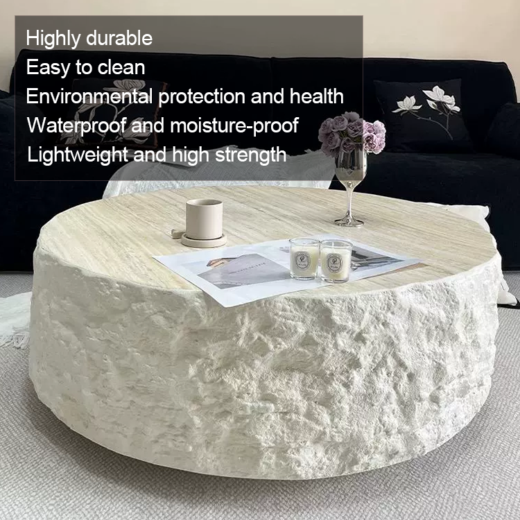 Customized Fiberglass Eco-Friendly Durable Modern Movable Decorative Handmade Lightweight Art Coffee Table Square Dining Table