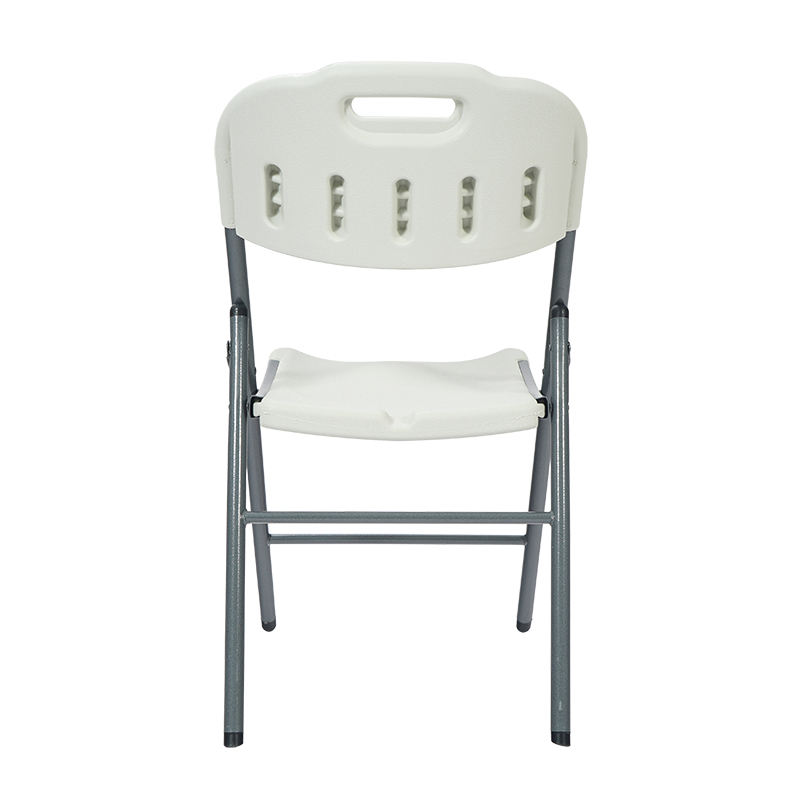 Sturdy Modern White Portable Folding Plastic Chair Heavy Duty HDPE Indoor Outdoor Use Bedroom Kitchen Dining Room Living Room